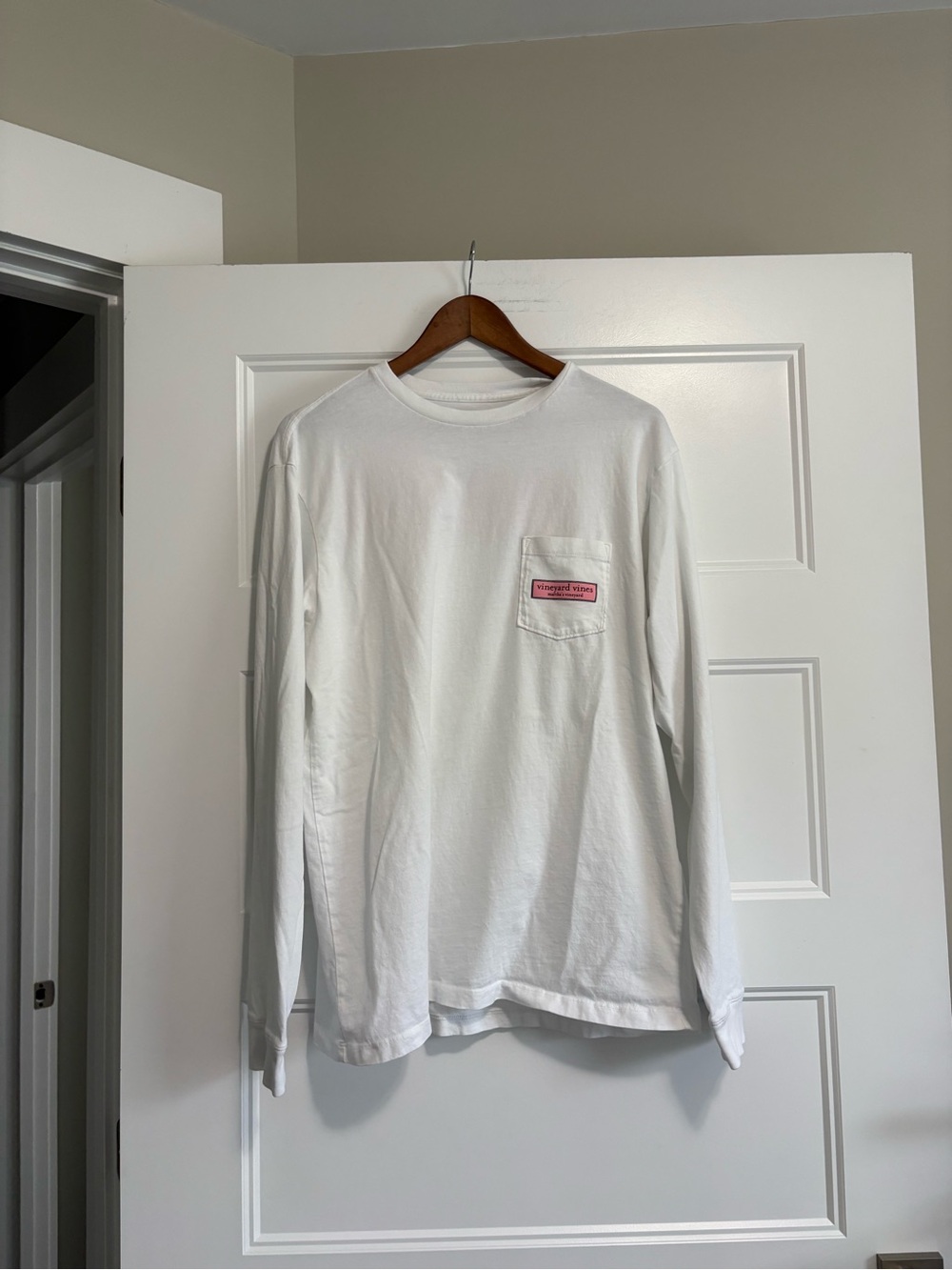 Vineyard vines mens Classic Logo Box Long-sleeve Pocket Tee Classic Logo sz M